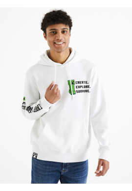 Celio Minecraft Sweatshirt Byal - Pepit.bg
