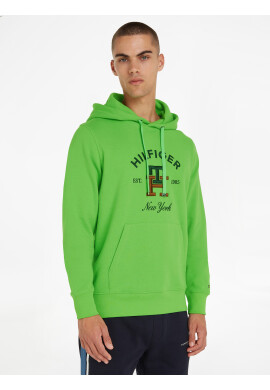 Tommy Hilfiger Curved Monogram Hoody Sweatshirt Zelen - Pepit.bg