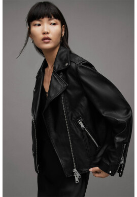 AllSaints Кожено яке Lyra - Черен - Pepit.bg