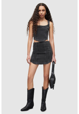 AllSaints Къс дънков топ Charli - Pepit.bg