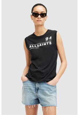 AllSaints Памучен топ Access Imogen с лого - Pepit.bg