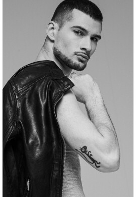 AllSaints Слим кожено яке - Pepit.bg