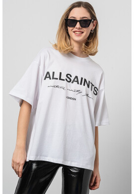 AllSaints Уголемена тениска с лого - Pepit.bg