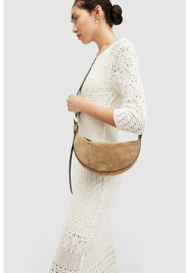 AllSaints Велурена чанта Half Moon - Pepit.bg