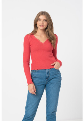 American Eagle Рипсена блуза с шпиц - Pepit.bg