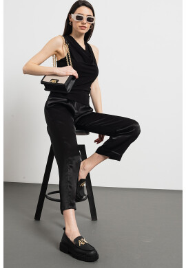 ARMANI EXCHANGE Блуза с драпирано деколте - Черен - Pepit.bg
