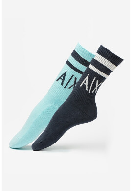 ARMANI EXCHANGE Дълги чорапи с лого - 2 чифта - Pepit.bg