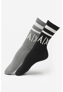 ARMANI EXCHANGE Дълги чорапи с лого - 2 чифта - Pepit.bg