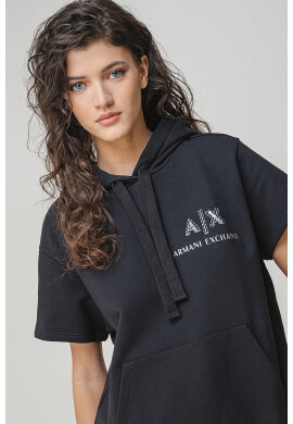 ARMANI EXCHANGE Худи с къси ръкави - Черен - Pepit.bg