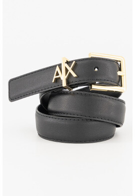 ARMANI EXCHANGE Кожен колан с метално лого - Черен - Pepit.bg