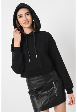 ARMANI EXCHANGE Късо худи с лого - Черен - Pepit.bg