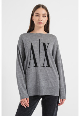 ARMANI EXCHANGE Вълнен пуловер с монограм - Pepit.bg