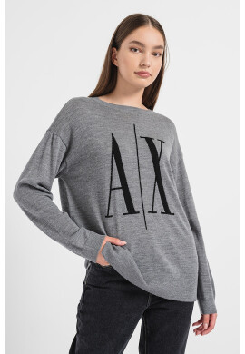ARMANI EXCHANGE Вълнен пуловер с монограм - Pepit.bg
