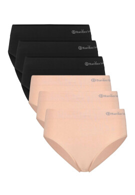 Bamboo Basics Bamboo Basic - Безшевни слипове - 6 чифта - Черен/Бежов - Pepit.bg