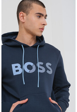 BOSS Худи с джоб кенгуру и лого - Pepit.bg