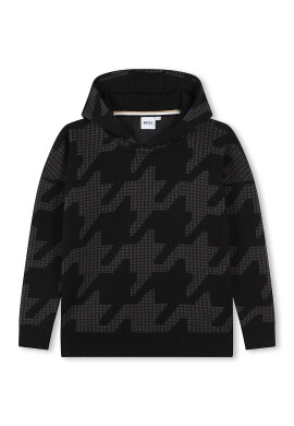 BOSS Kidswear Памучно худи с пепит - Pepit.bg