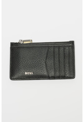 BOSS Кожен портфейл с цип - Черен - Pepit.bg