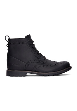 Clarks Кожени боти Westcombelimit с перфорации - Pepit.bg