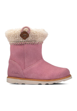 Clarks Велурени ботуши Crown Loop с плюш - Pepit.bg