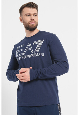 EA7 Памучна блуза с лого - Pepit.bg
