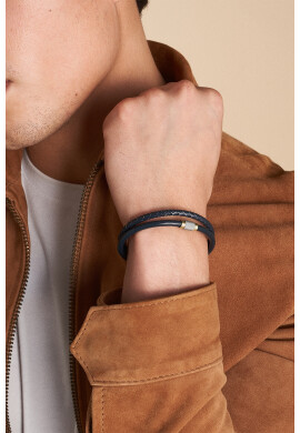 Fossil Кожена двуредова гривна - Pepit.bg
