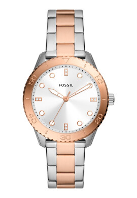 Fossil Кварцов часовник с двуцветен дизайн - Pepit.bg
