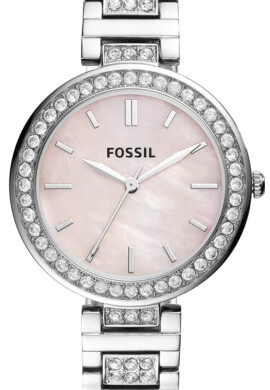 Fossil Овален часовник с кристали - Pepit.bg
