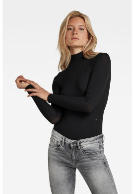 G-Star RAW Рипсено боди тип блуза - Pepit.bg