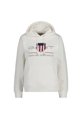 Gant Худи Archive Shield с лого - Мръснобял - Pepit.bg