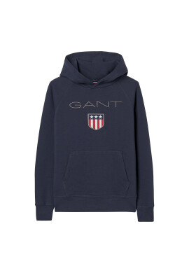 Gant Худи Shield с бродирано лого - Тъмносин - Pepit.bg