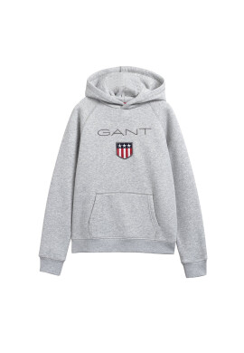 Gant Худи Shield с бродирано лого - Сив - Pepit.bg