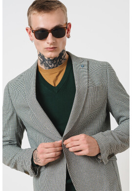 Gant Пуловер Classic с шпиц - Тъмнозелен - Pepit.bg