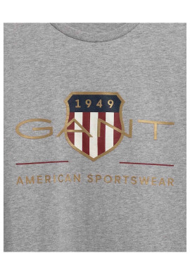 Gant Тениска с лого - Сив - Pepit.bg