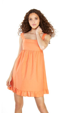 Glamorous Разкроена рокля с лен - Pepit.bg