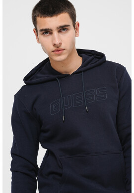 GUESS Фитнес худи с джоб кенгуру - Тъмносин - Pepit.bg