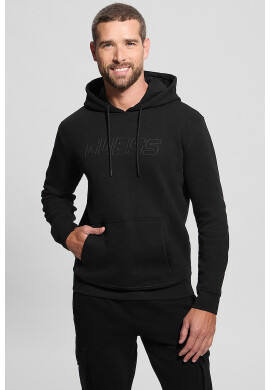 GUESS Фитнес худи с джоб кенгуру - Черен - Pepit.bg