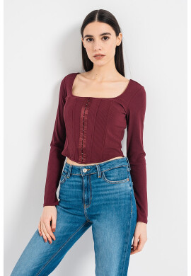 GUESS JEANS Къса блуза тип корсет - Pepit.bg