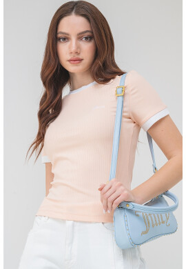 GUESS Рипсена тениска с модал - Pepit.bg