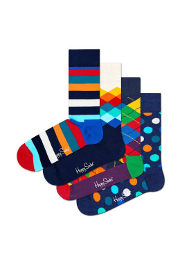 Happy Socks Десенирани дълги чорапи - 4 чифта - Pepit.bg