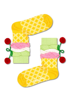 Happy Socks Десенирани дълги чорапи с помпони - Pepit.bg