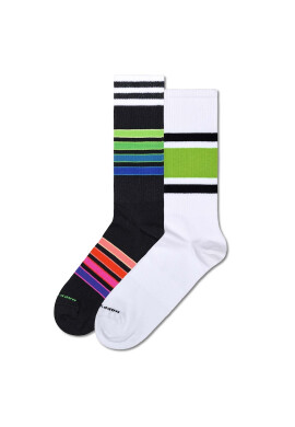 Happy Socks Унисекс дълги чорапи на райе - 2 чифта - Pepit.bg