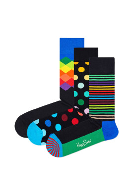Happy Socks Унисекс дълги чорапи с десен - 3 чифта - Pepit.bg