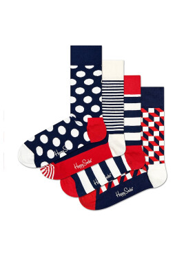 Happy Socks Унисекс дълги чорапи с принт 4 чифта - Pepit.bg
