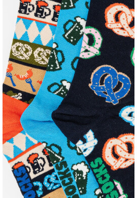 Happy Socks Унисекс дълги чорапи с шарки - 3 чифта - Pepit.bg