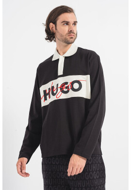HUGO Блуза с яка и принт - Pepit.bg