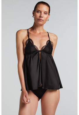 Hunkemoller Сатиниран топ Ruby с дантела - Pepit.bg