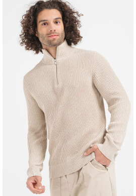 Jack  Jones Пуловер Liam с къс цип - Pepit.bg