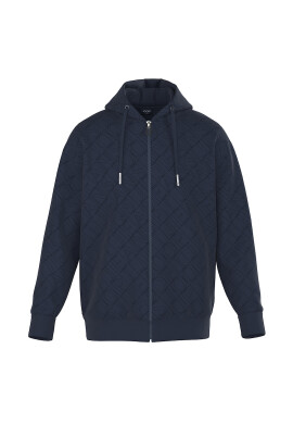JOOP Jeans Худи с цип и монограм - Син - Pepit.bg