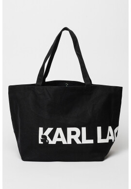 Karl Lagerfeld Шопинг чанта Essential - Черен/Бял - Pepit.bg