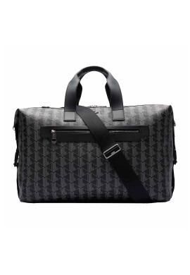 Lacoste Унисекс сак Weekender с монограми - Черен/Сив - Pepit.bg